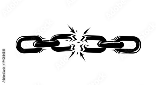 Broken Metal Chain Link Fracture.