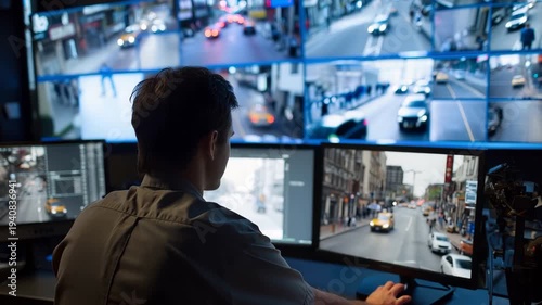 AI powered system for public safety monitoring urban traffic and activity in real time during the day in a control room environment