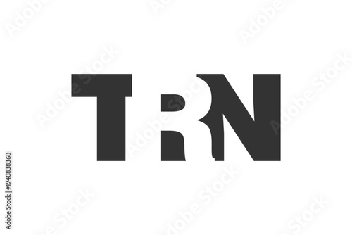 TRN logo design. Initial letter T R N bold font style for tech startups, consulting, corporate branding. Creative company name, headlines typography identity, trendy logotype.