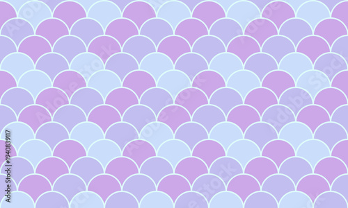 Seamless pastel purple and blue fish scale pattern.  Perfect for backgrounds, textiles, websites, or any design needing a whimsical, elegant touch.  Evokes serenity and a dreamy, underwater aesthetic.
