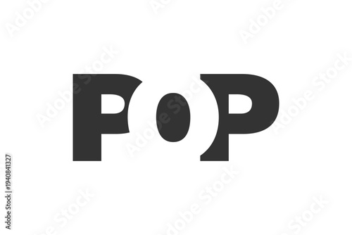 POP logo design. Initial letter P O P bold font style for tech startups, consulting, corporate branding. Creative company name, headlines typography identity, trendy logotype.
