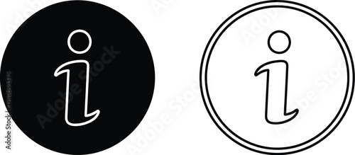 Minimalist info icon design variations isolated on transparent background, Vector