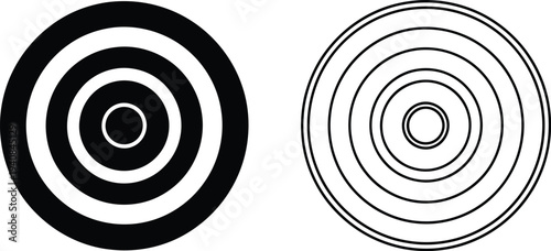Minimalist target circles vector design isolated on transparent background, Vector