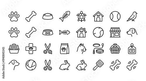 Vibrant collection of 30 minimalist line icons depicting sustainable lifestyle practices, perfect for eco-friendly projects, presentations, and infographics in flat design vector format.