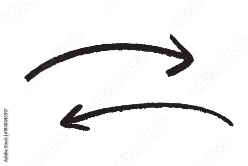 シンプルな手描きの矢印素材　クレヨンタッチ