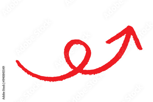 シンプルな手描きの矢印素材　クレヨンタッチ