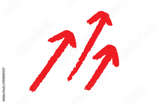 シンプルな手描きの矢印素材　クレヨンタッチ