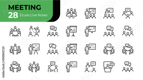 High-quality vector illustration featuring 25 editable line icons representing recycling, eco-friendly concepts, and sustainability in a clean, modern flat design style perfect for commercial use.