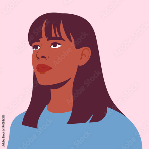 Hispanic woman flat portrait
