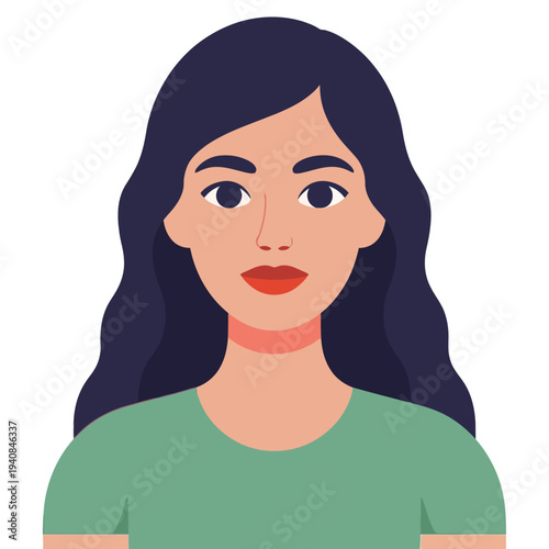 young woman portrait flat vector
