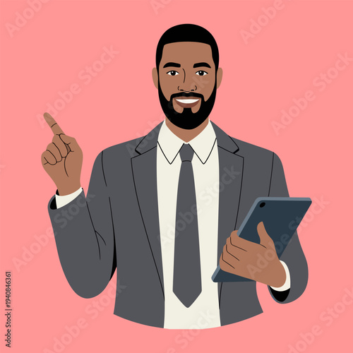 professional Black man flat vector