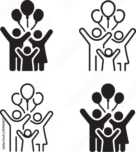 Isolated Family Happiness Celebration Icon Design, Family Happiness Celebration icon, Family Happiness Celebration vector illustration, joyful family love celebration concept
