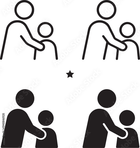 Isolated Parent Child Care Icon Design, Parent Child Care icon, Parent Child Care vector illustration, parenting love care lifestyle concept