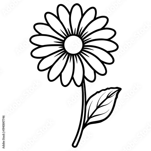 A beautiful white daisy flower vector illustration features vibrant petals and a yellow center blooming amidst a colorful spring nature bouquet of chamomile, pink flora, and purple chrysanthemum leave