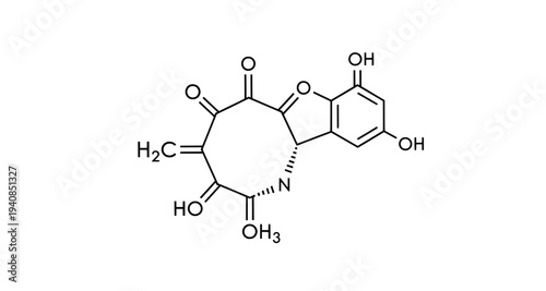 Chemical molecular structure of an organic compound with hydroxyl groups
