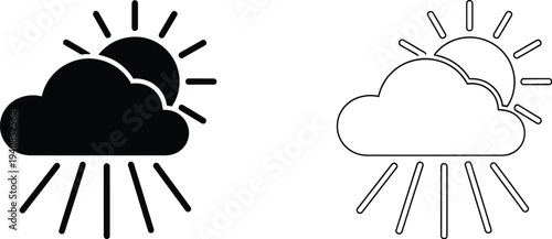 Sun and Cloud Weather Icons Set