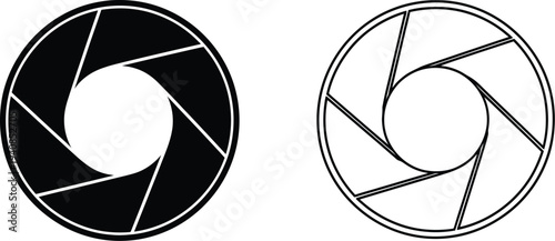 Camera Aperture Icons Vector Set