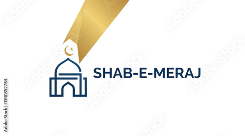 Wallpaper Mural Shab-E-Meraj Vector Logo with Mosque, Crescent and Star Torontodigital.ca