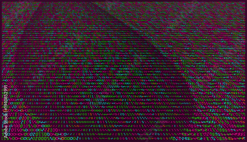 Electric Magenta Vortex With Asymmetric Vanishing Point - Off Center Digital Tornado