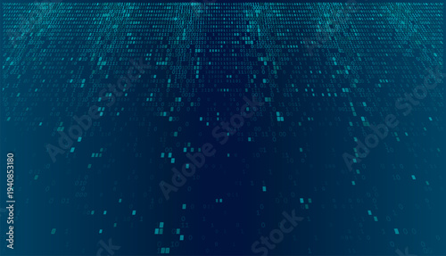 Binary Horizon - Abstract Digital Data Stream and Cyber Security Network Interface