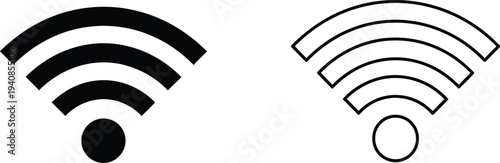 Modern wifi signal icons set - network connectivity symbols isolated on transparent background, Vector