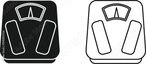 Modern scale designs: digital vs analog isolated on transparent background, Vector