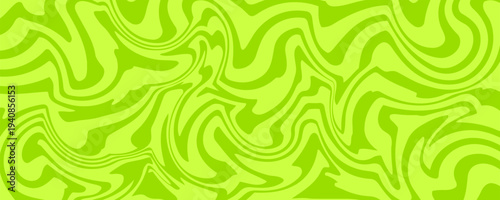 Abstract green background with hypnotic wavy lines pattern. Fresh and natural background