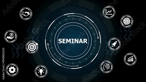 Seminar Business Training Conference Education Concept Animation.