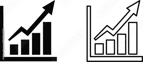 Growth statistics icons Vector