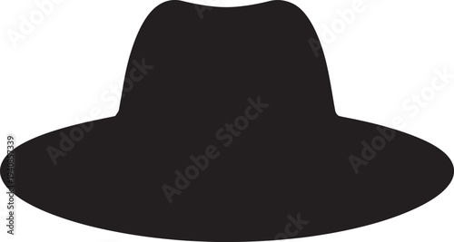 Classic Fedora Hat Silhouette, Stylish Accessory for Men and Women, Timeless Fashion Headwear and Elegant Statement Piece Illustration