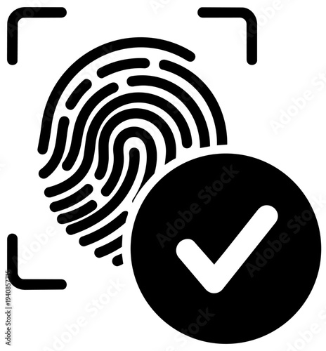 Fingerprint scan verification icon vector graphic design for security and authentication purposes online