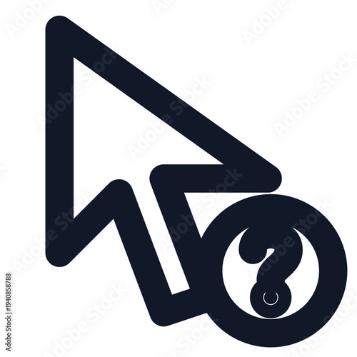 Mouse cursor help icon outline vector
