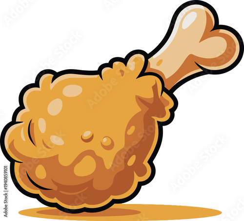 Cute cartoon a illustrator vector fried chicken