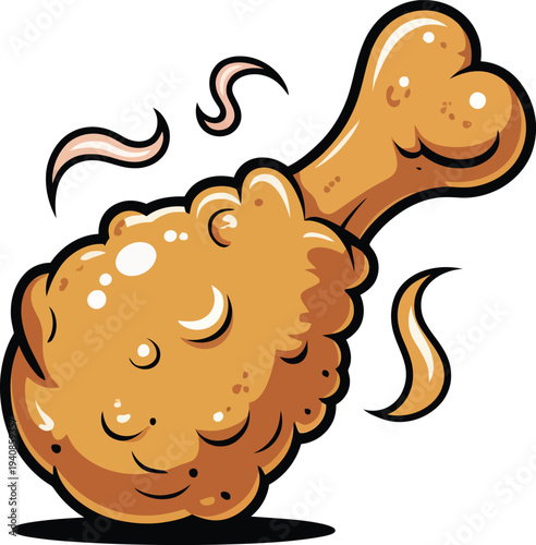 Cute cartoon a illustrator vector fried chicken