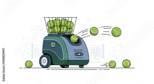 Automatic Tennis Ball Machine Launcher Training Equipment