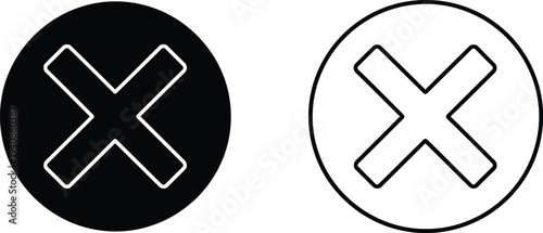 Black and white x icons Vector