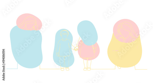 Colorful Abstract Shapes in Pastel Hues.