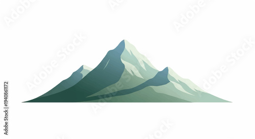Mountain Peak Illustration with Gradient Shades.
