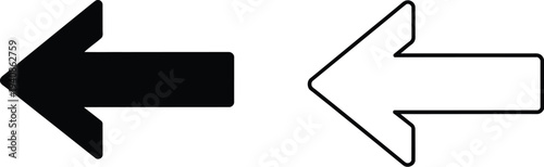 Black and white arrows pointing in opposite directions Vector