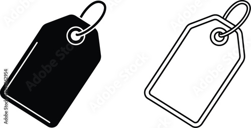 Black and white price tags Vector