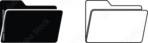 Black and white file folders Vector