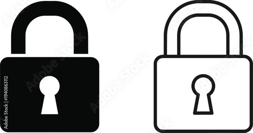 Padlock security icons Vector