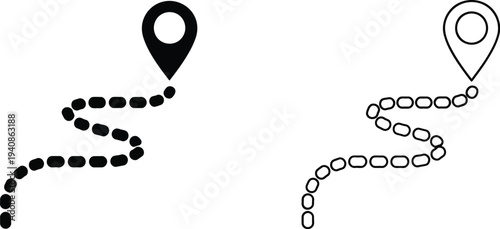 Map route paths Vector