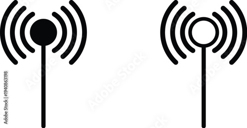 Modern wireless signal icons for technology and communication needs
