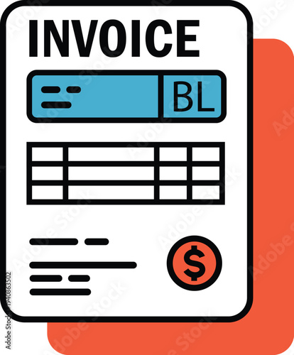 Modern invoice template with dollar sign and billing details