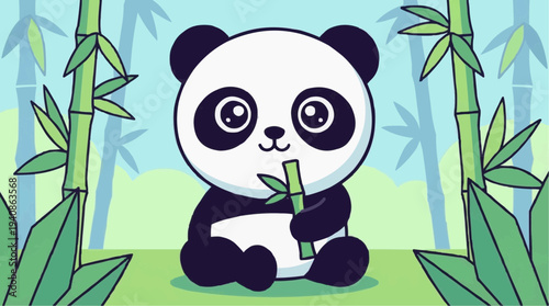 panda and bamboo