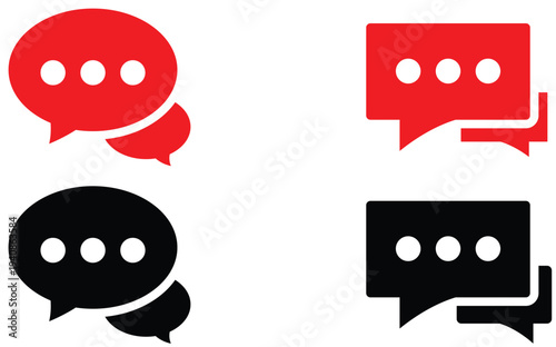 Modern chat and speech bubble icons for digital communication