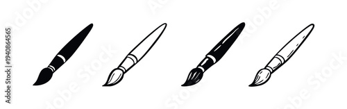 Hand-Drawn Paint Brush Icons for Artistic Expression and Creative Projects.