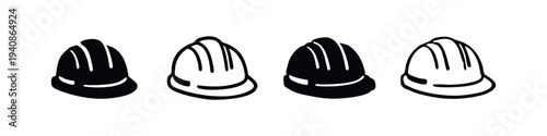 Industrial Safety Helmet Icons for Workplace Protection