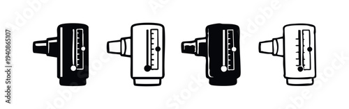 Medical Thermometer Icon Set. Temperature Measurement Device for Health Monitoring.